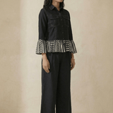 Panel Stripe Shirt In Top Stitch With Trouser Co - ord Set - Western Era Co - ord set for women