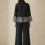 Panel Stripe Shirt In Top Stitch With Trouser Co - ord Set - Western Era Co - ord set for women