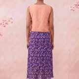 Peach Pink Front Flower Embroidery Sleeveless Side Tie - Up Overtop - Western Era Tops for women
