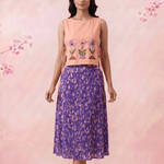 Peach Pink Front Flower Embroidery Sleeveless Side Tie - Up Overtop - Western Era Tops for women