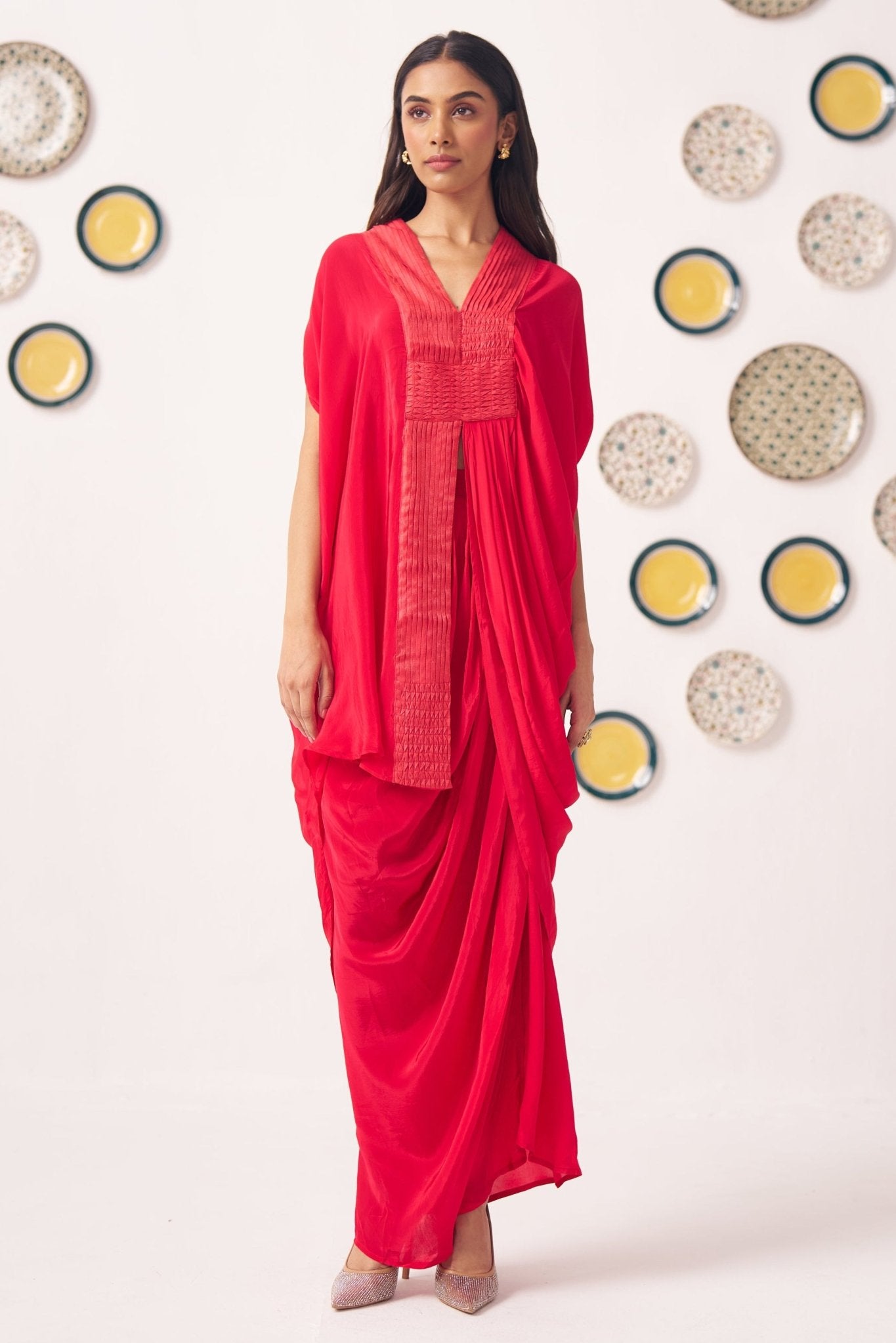 Pleated Draped Shimmer Kaftan Set - Western Era Co - ord set for women