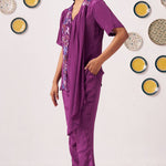 Plum Blossom Embroidered Asymmetric Top - Western Era Tops for women