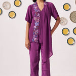 Plum Blossom Embroidered Asymmetric Top - Western Era Tops for women