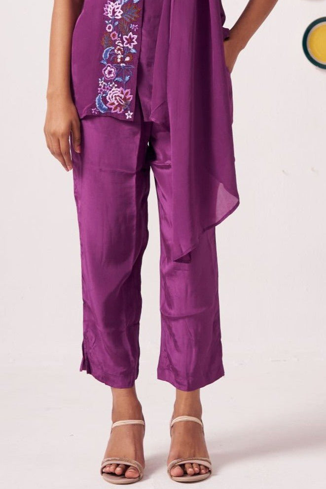 Plum Full Length Regular Trouser - Western Era trousers for women