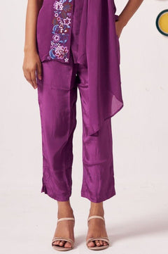 Plum Full Length Regular Trouser