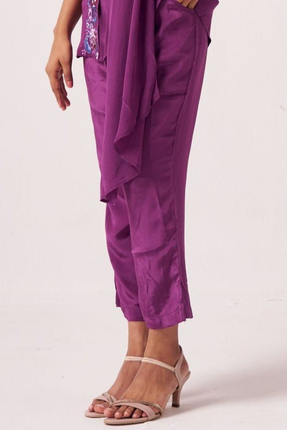 Plum Full Length Regular Trouser - Western Era trousers for women