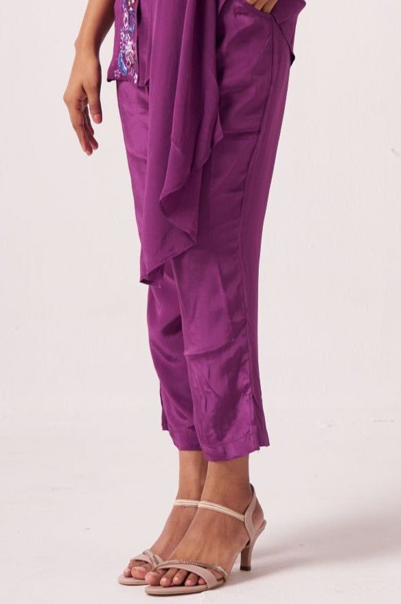 Plum Full Length Regular Trouser - Western Era trousers for women