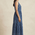 Printed Gathered Panel Dress With Designer Neck - Western Era Dresses for women