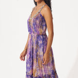 Printed Organza Dress with Embellished Neckline - Western Era Dresses for women