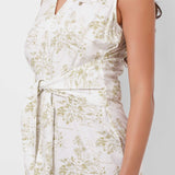 Printed White Jumpsuit with Waist Knot - Western Era Jumpsuits for women