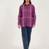 Purple Line Embroidered Oversized Shirt - Western Era Tops for women