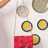 Red Front and Back Floral Embroidered Sling Bag - Western Era for women