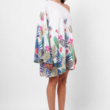 Resort Wear One Shoulder Floral Print Short Dress - Western Era Dresses for women