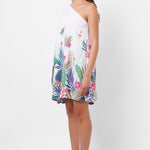 Resort Wear One Shoulder Floral Print Short Dress - Western Era Dresses for women