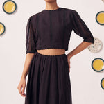 Reva Black Crop Top WIth Lace Embellishment - Western Era Tops for women
