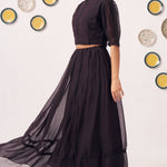 Reva Black Crop Top WIth Lace Embellishment - Western Era Tops for women