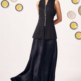 Riana Black Pearl Button Top - Western Era Tops for women