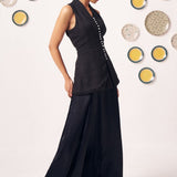 Riana Black Pearl Button Top - Western Era Tops for women