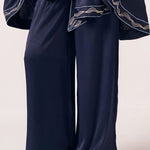 Riva Navy Blue Wide - Leg Pants - Western Era trousers for women