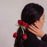 Ruby Tulip Satin Silk Scrunchie - Western Era Accessories for women