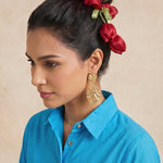 Ruby Tulip Satin Silk Scrunchie - Western Era Accessories for women