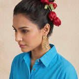 Ruby Tulip Satin Silk Scrunchie - Western Era Accessories for women