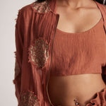 Rust Crop Top With Adjuster Strap and Elasticated Back - Western Era Tops for women