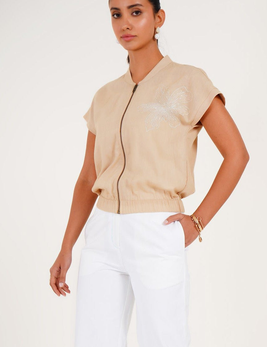 Sandstone Zip Jacket - Western Era Tops for women