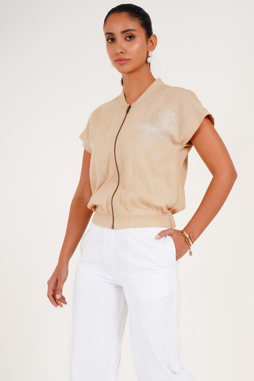 Sandstone Zip Jacket - Western Era Tops for women