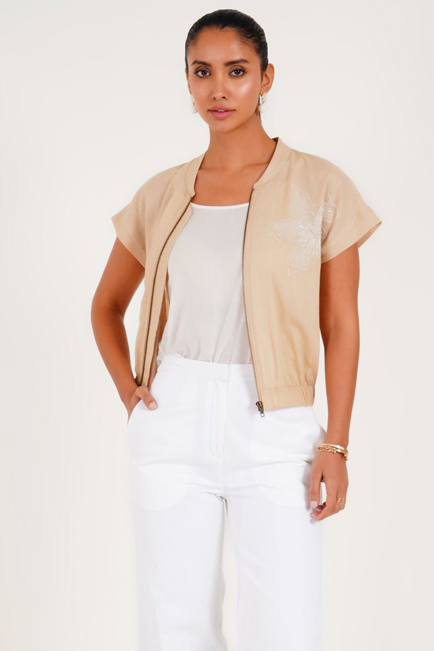 Sandstone Zip Jacket - Western Era Tops for women