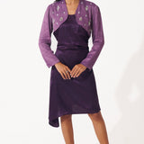 Satin Dress With Embellished Crop Jacket - Western Era Dresses for women