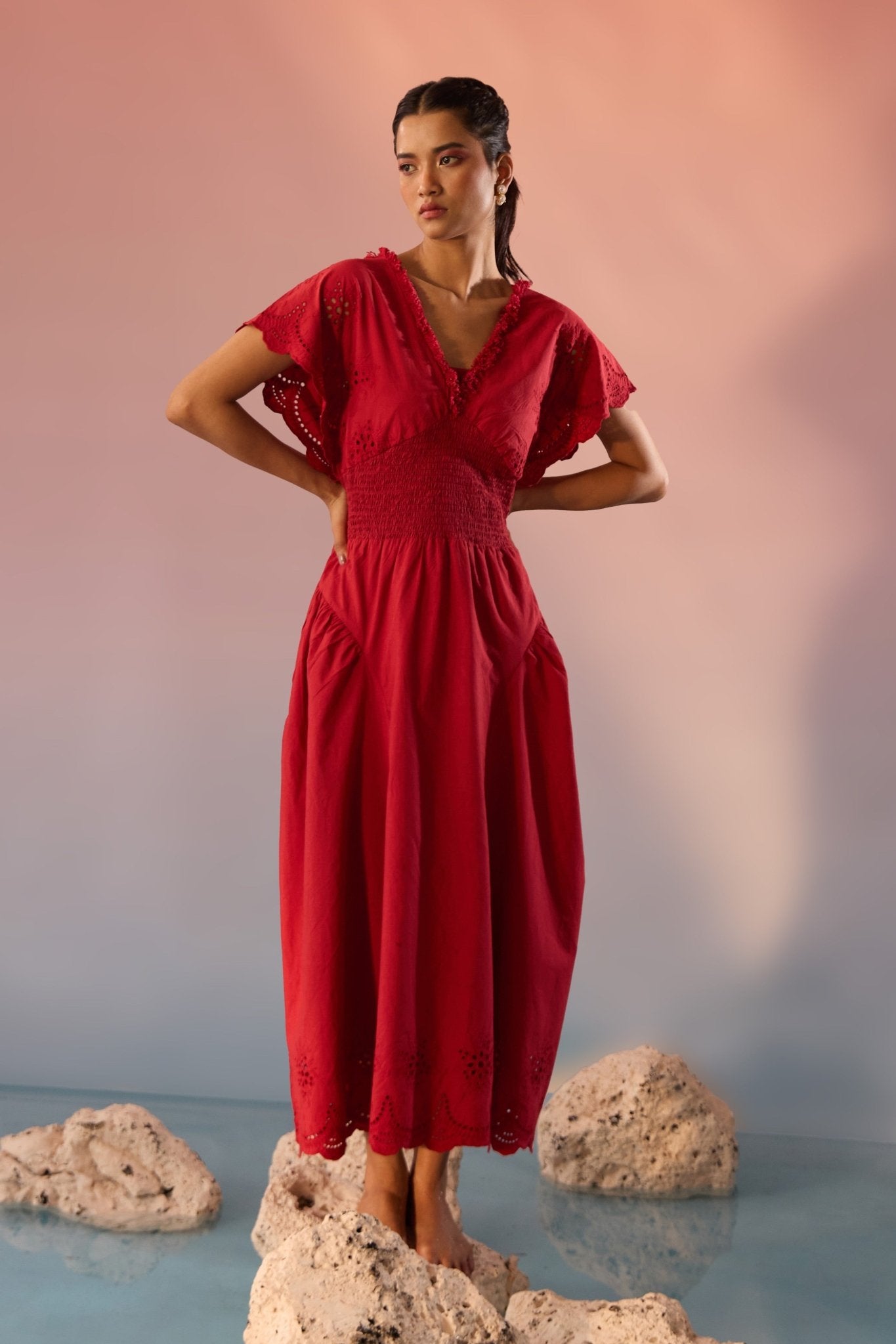 Schiffli Maxi Dress - Western Era Dresses for women