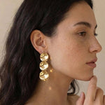 Sculpted Orbit Danglers Anti Tarnish Earrings - Western Era for women