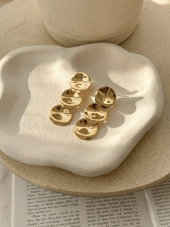 Sculpted Orbit Danglers Anti Tarnish Earrings - Western Era for women