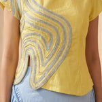 Sculptural Design Maze Corded Shell Top & Bottom Set - Western Era Co-ord set for women