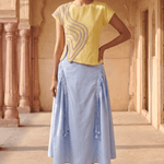 Sculptural Design Maze Corded Shell Top & Bottom Set - Western Era Co-ord set for women