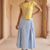 Sculptural Design Maze Corded Shell Top & Bottom Set - Western Era Co-ord set for women
