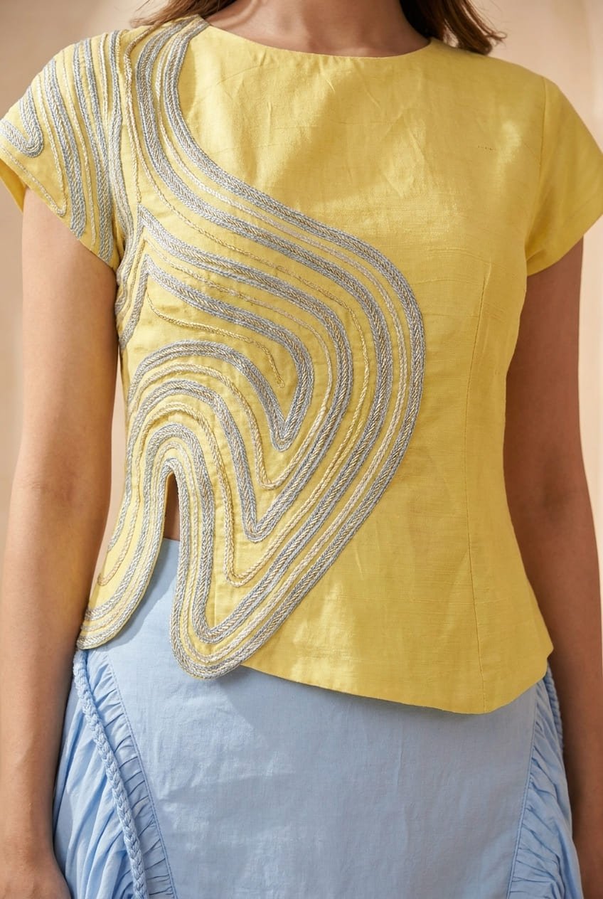 Sculptural Design Maze Corded Shell Top - Western Era Tops for women