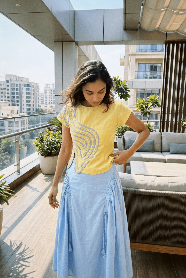 Sculptural Design Maze Corded Shell Top - Western Era Tops for women