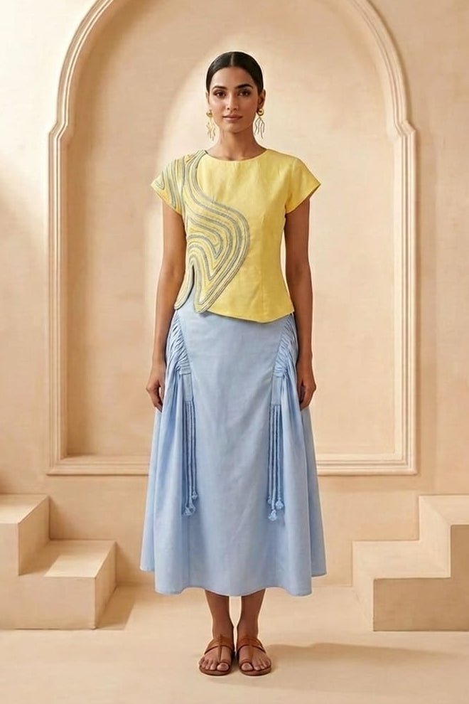 Sculptural Design Maze Corded Shell Top - Western Era Tops for women