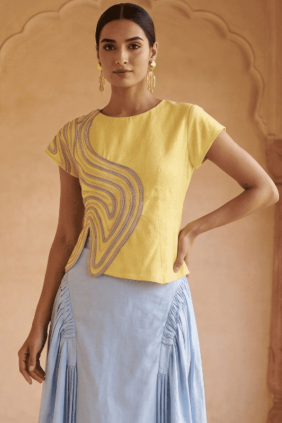 Sculptural Design Maze Corded Shell Top - Western Era Tops for women