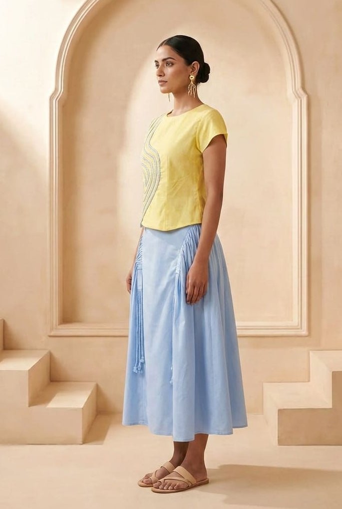 Sculptural Design Maze Corded Shell Top - Western Era Tops for women