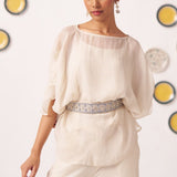 Sena Ivory Sheer Top With Inner - Western Era Tops for women