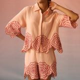 Shell Embroidery Co - ord Set - Western Era Co - ord set for women