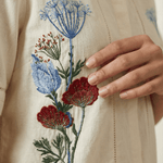 Shirt In Lace Embellishment with Front Floral Embroidery - Western Era Tops for women