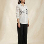Shirt With Two Embroidered Pocket on Dobby Fabric Co - ord Set - Western Era Co - ord set for women