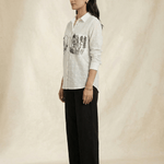 Shirt With Two Embroidered Pocket on Dobby Fabric Co - ord Set - Western Era Co - ord set for women