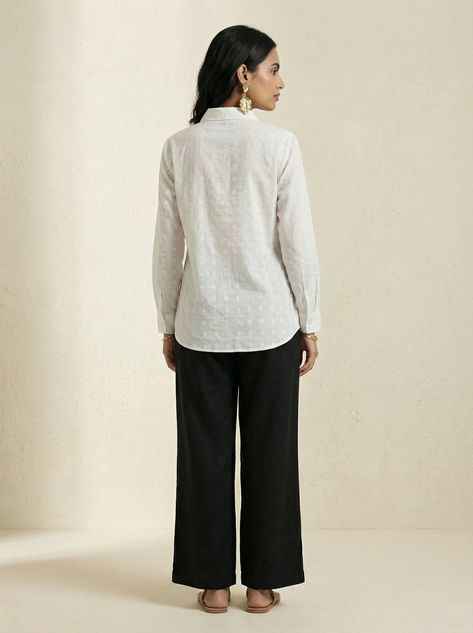 Shirt With Two Embroidered Pocket on Dobby Fabric Co - ord Set - Western Era Co - ord set for women