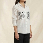 Shirt With Two Embroidered Pocket on Dobby Fabric - Western Era Tops for women
