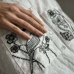 Shirt With Two Embroidered Pocket on Dobby Fabric - Western Era Tops for women